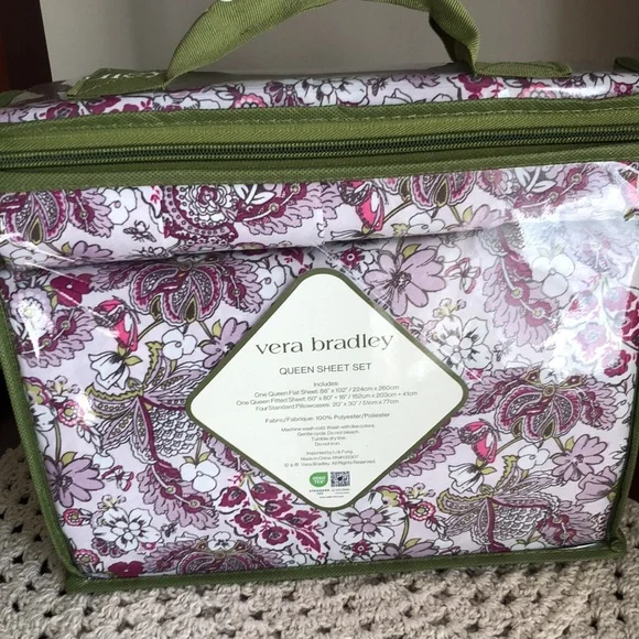 Vera Bradley Pink and Purple Floral Sheet Set - Picture 6 of 9